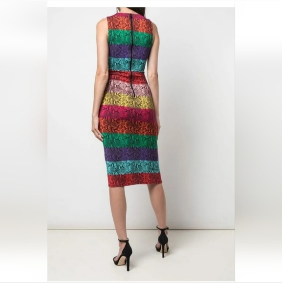 Alice + Olivia Delora Rainbow Snake Print Midi Dress Size 0 NWT $395 - Picture 9 of 14